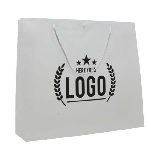 papier tasche weiss logo schwarz